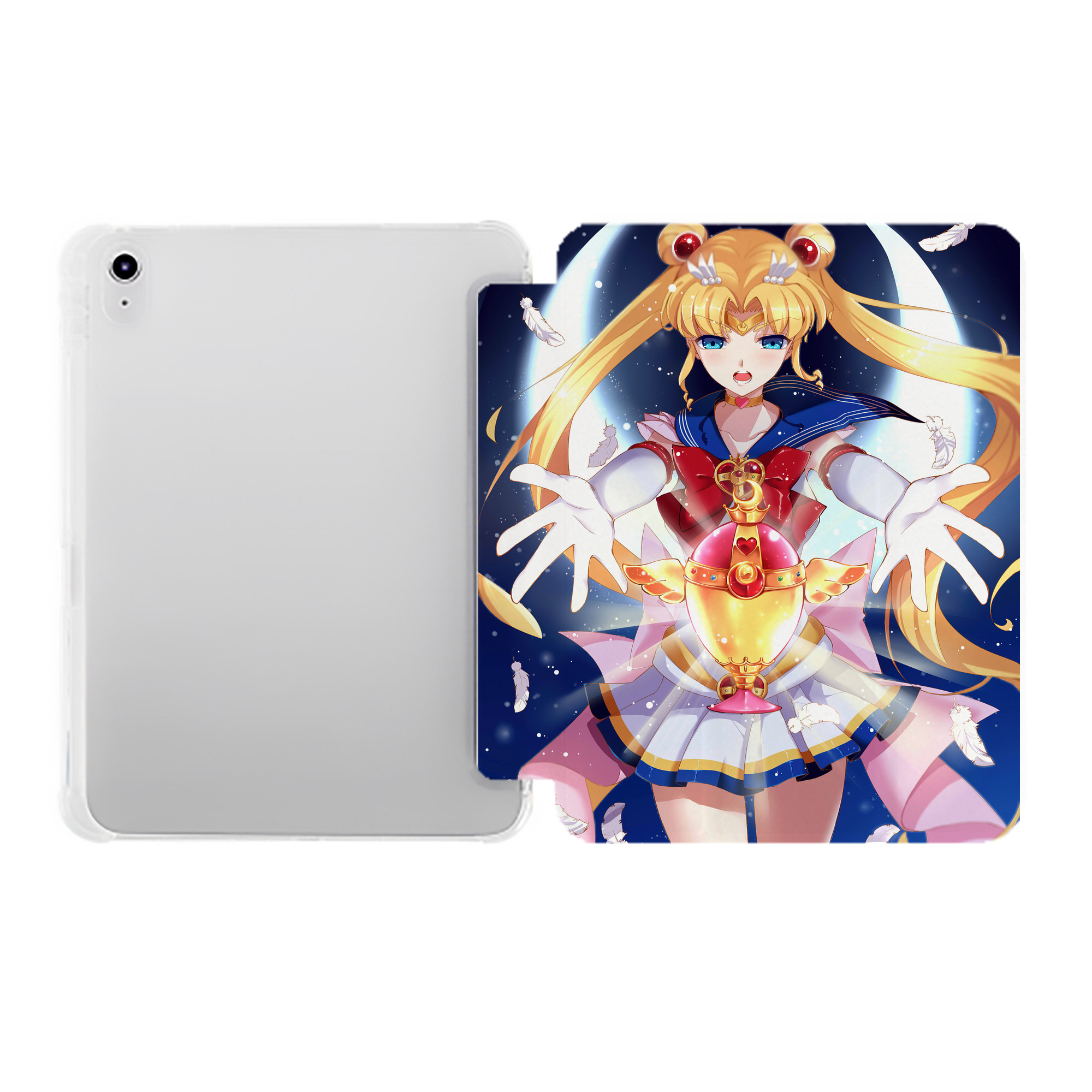 （画像用） 美少女戦士セーラームーン Sailor Moon IPad ケース ペン収納付き 三つ折りスタンド PUレザー×シリコン 対応機種9.5/10.5/10.9インチ